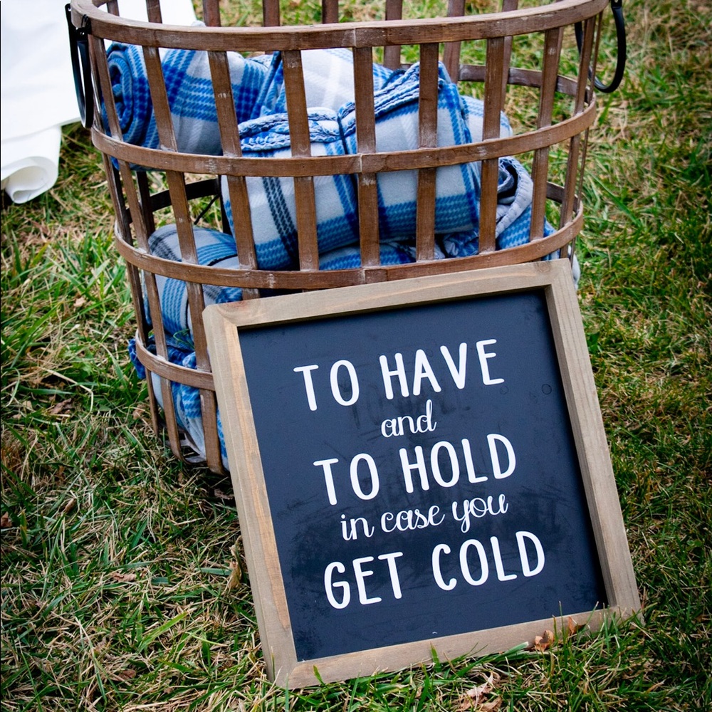 WEDDING SIGN: blankets